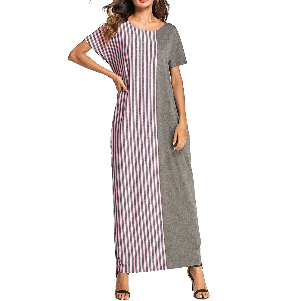 2018 женская летняя рубашка с рукавами летучая мышь и круглым вырезом в полоску