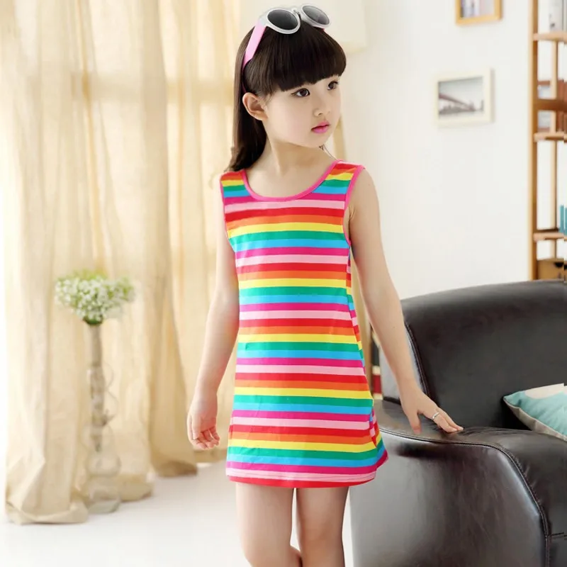Cheap Cotton Girls Dress Kids Toddler Tutu Baby Clothes Summer Beach Dresses Girl Teenager Vestidos Casual Children Clothing | Детская