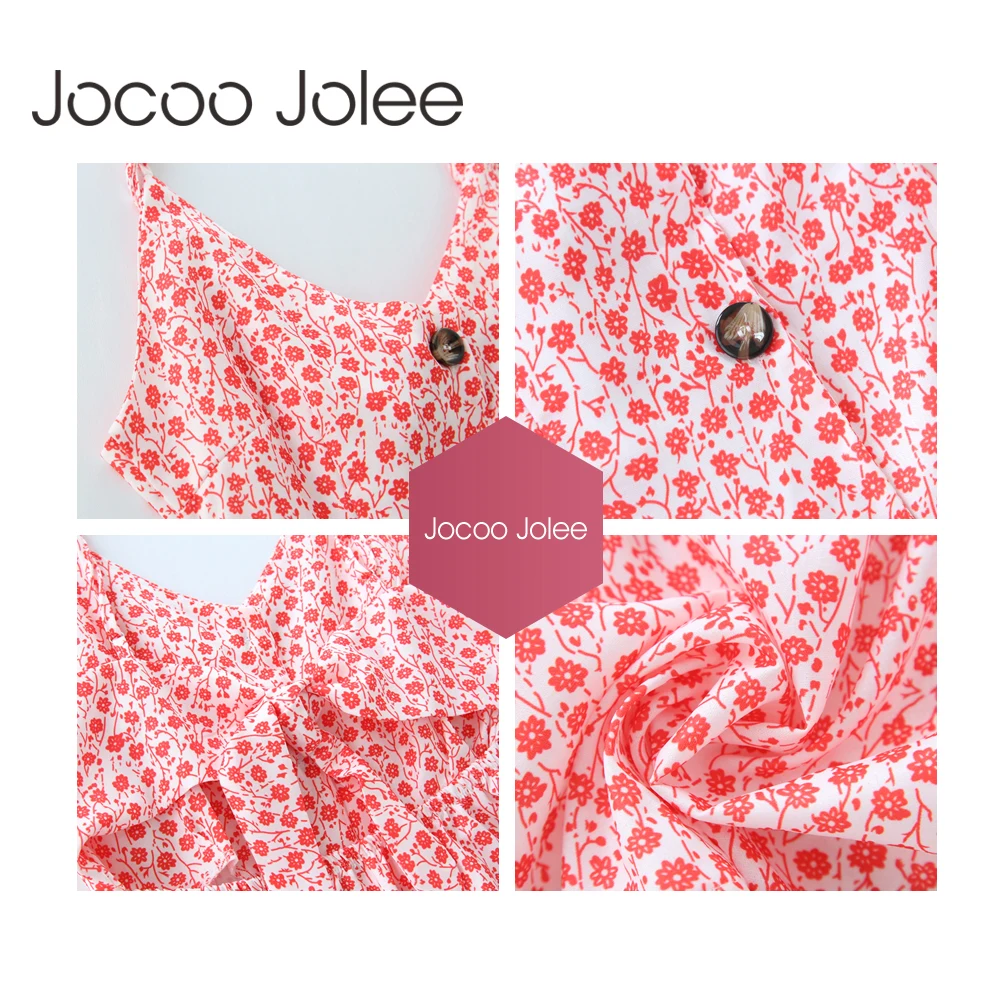 Jocoo Jolee 2018 лимитированная новинка ТРАПЕЦИЕВИДНОЕ ПЛАТЬЕ с принтом полуампир