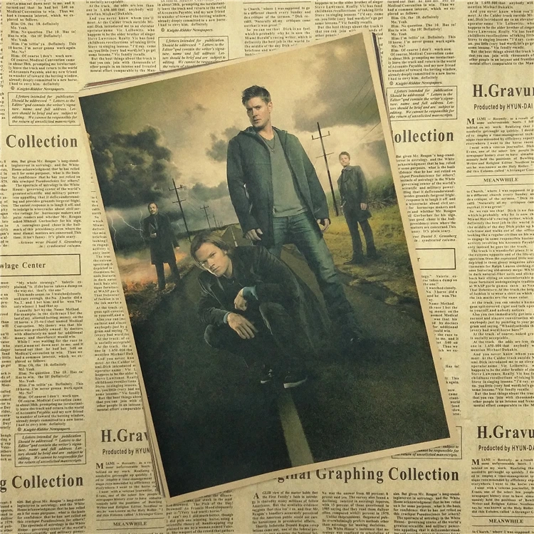 Сверхъестественное украшение для дома SPN Jensen Ackles Misha Jones крафт фильм Ретро плакат
