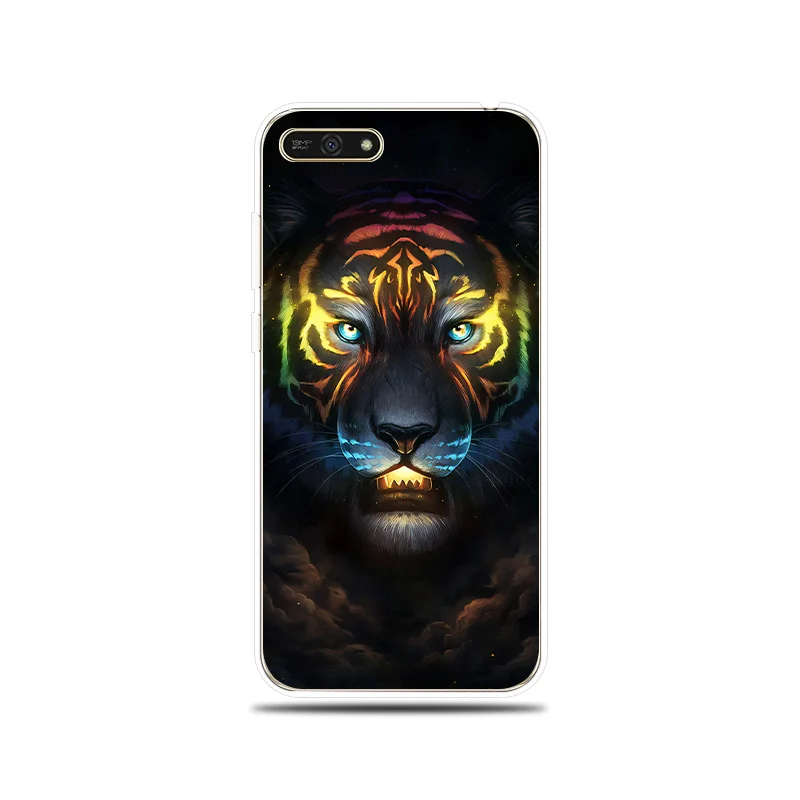 Силиконовый чехол для телефона с тигром львом гепардом Couqe huawei Honor 5A 6X 7X 7A 7C 7S 8 9 Lite
