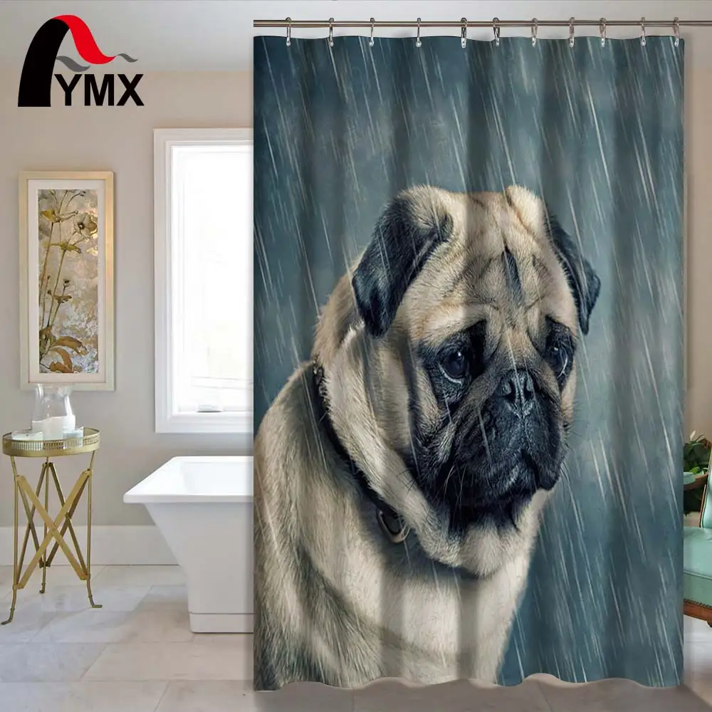 Полиэстеровая Водонепроницаемая занавеска для душа ванной собаки из