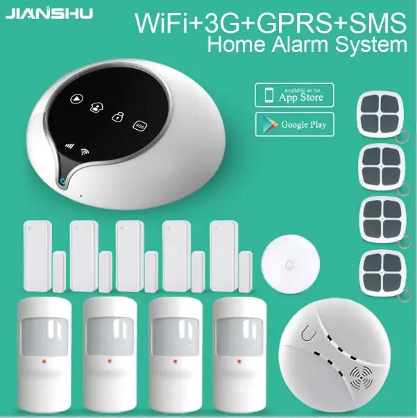 Система охранной сигнализации для дома 433 МГц 3G GSM Wi-Fi с датчиком дыма |
