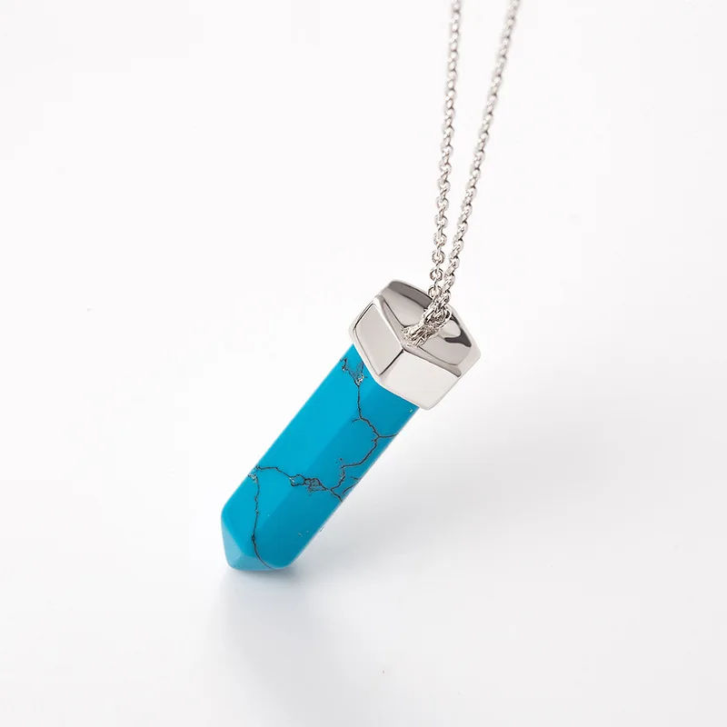 2017 silverwill 925 стерлингов серебряные цепочки бирюзовый призматический ожерелья