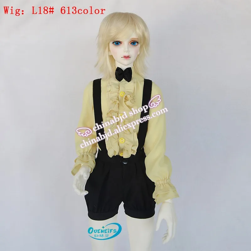 Парик для куклы BJD 1/3 высокая температура короткие волосы серебряный черный цвета парик для кукол заряд ExtraL18#22-24 см кукла luodoll