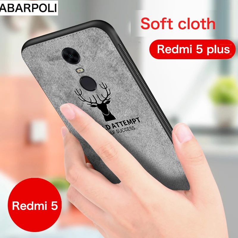 Чехол для Xiaomi Redmi 5 Plus тканевый силиконовый чехол с рисунком рога Note Мягкий бампер