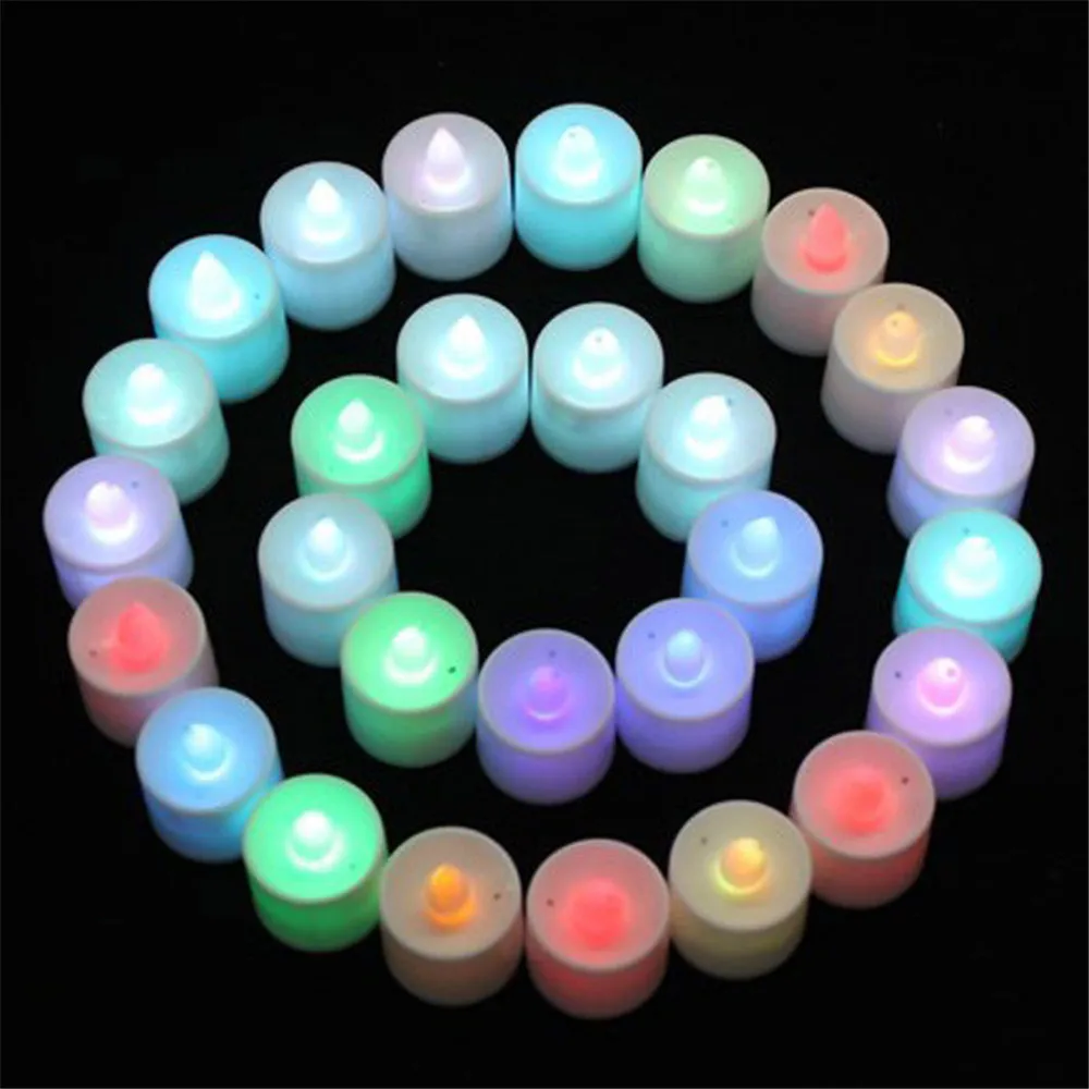 Electronic Candle Led Tea Light Battery Powered Lamp Simulation Flame Flashing Home Wedding Birthday Party Decoration Candles |