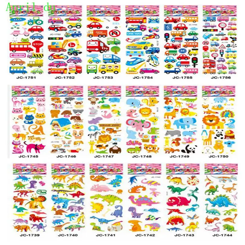 April Du 5 шт./лот модные брендовые Детские игрушки Мультяшные 3D наклейки для детей