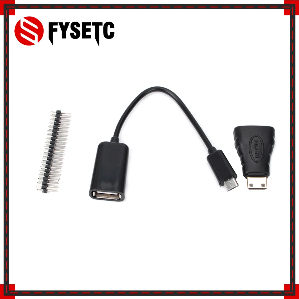 Raspberry Pi Zero W 3 в 1 мини-адаптер HDMI-HDMI + гнездовой кабель Micro USB-USB штекер GPIO для |