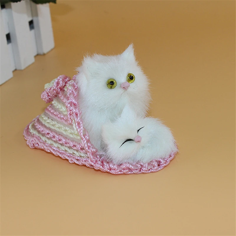 Тапочки с двумя котами милая игрушка котенком для мамы и ребенка симпатичная