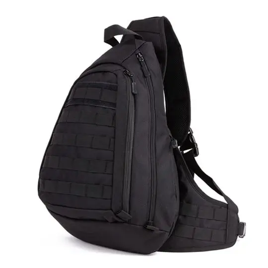 Новинка, боксерская сумка, военный слинг, рюкзак для мужчин, molle, слинг, рюкзаки на одно плечо, мужской большой слинг, рюкзак, сумка - Цвет: BK