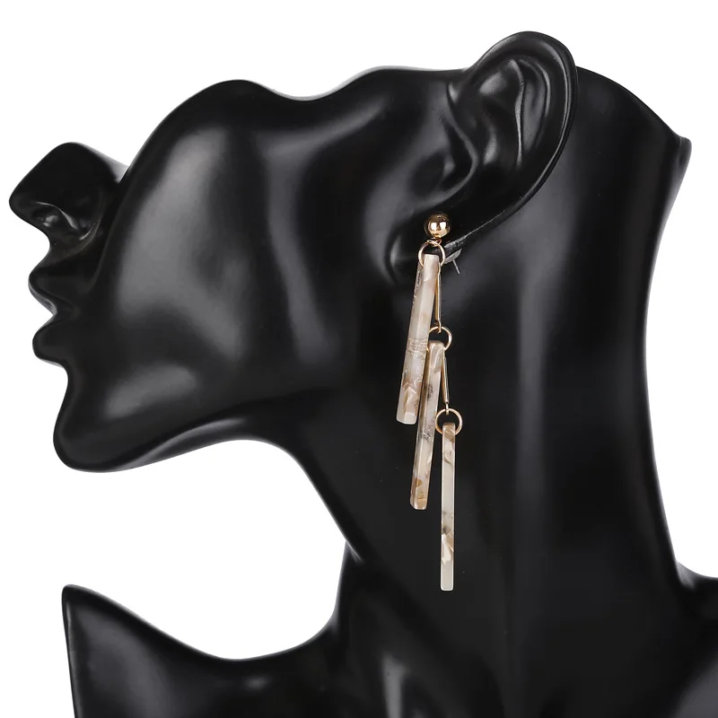 Myelo 2018 Resin Acrylic Geometric Earrings Charm Long Tassel Drop For Women Party Statement Brincos Boho Jewelry Gift | Украшения и