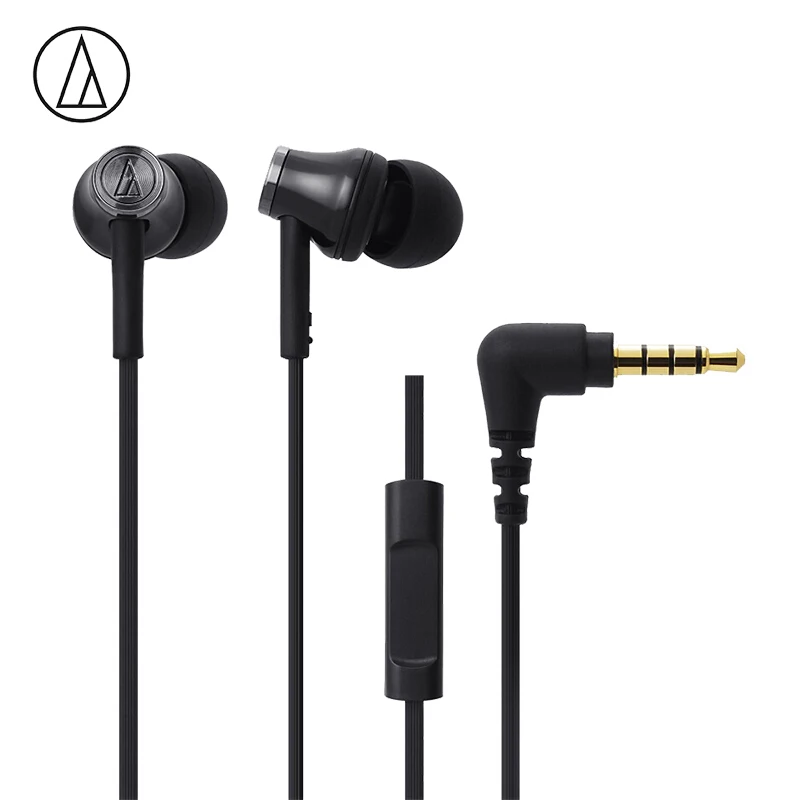 Audio-Technica ATH-CK330IS проводные наушники 3,5 мм разъем в уши с микрофоном проводное управление для Xiaomi huawei Oppo и т. Д