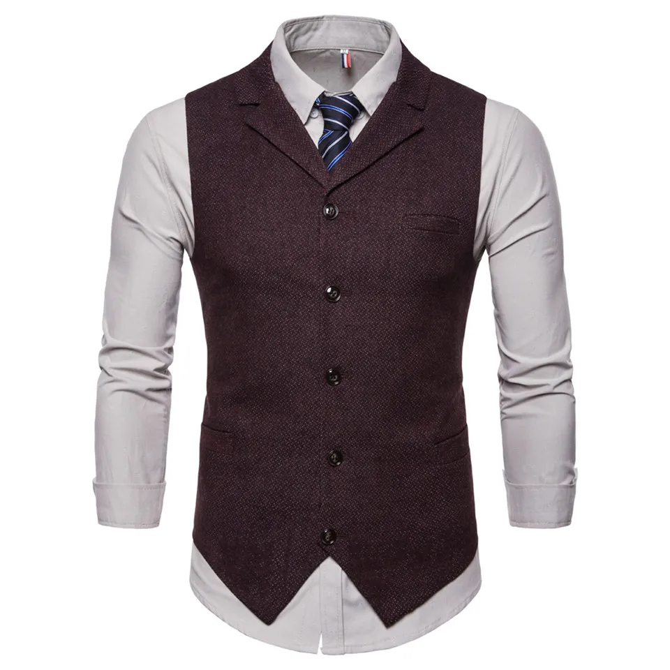 Riinr Wedding Dress High-quality Goods Cotton Men's Fashion Design Suit Vest Grey Black High-end Men's Business Casual Suit Vest