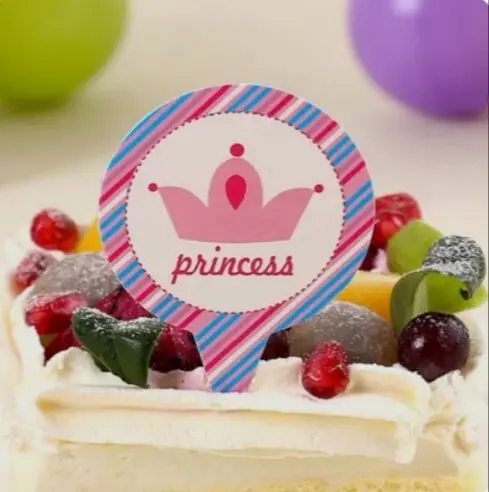 50 шт. cakeCake Микки Маус принцесса Корона украшения С Днем Рождения вечерние принадлежности кекс пачка торт День рождения украшения подарок - Цвет: Princess Crown