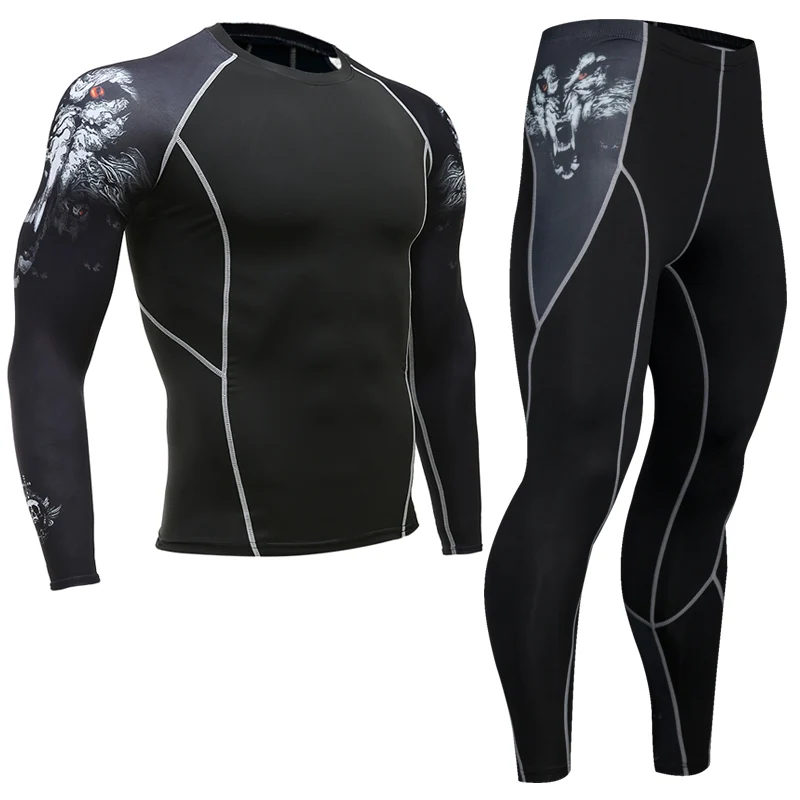 Мужской многофункциональный компрессионный комплект mma rashguard для фитнеса