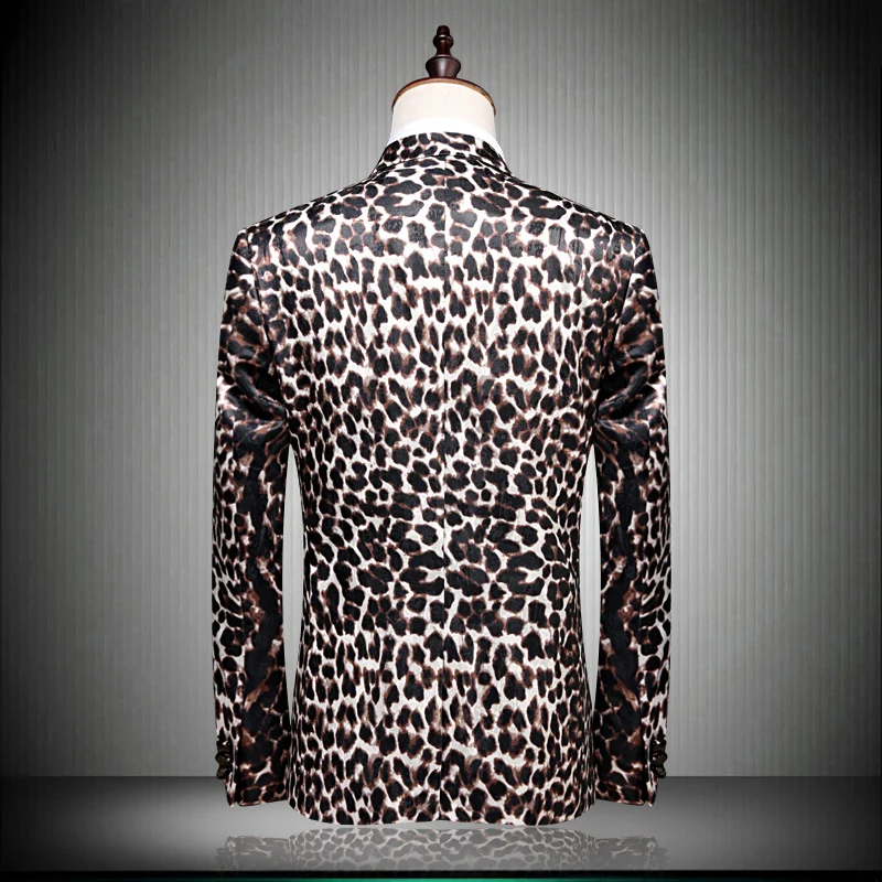 SUKIWML свадебные костюмы для мужчин 2018 модный костюм Homme Leopard Terno Masculino вечерний