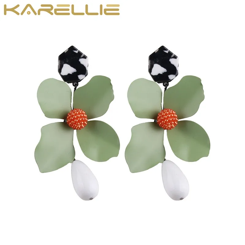 KARELLIE Новая мода цветок серьги Мода себе мотаться падение Для женщин оптовая