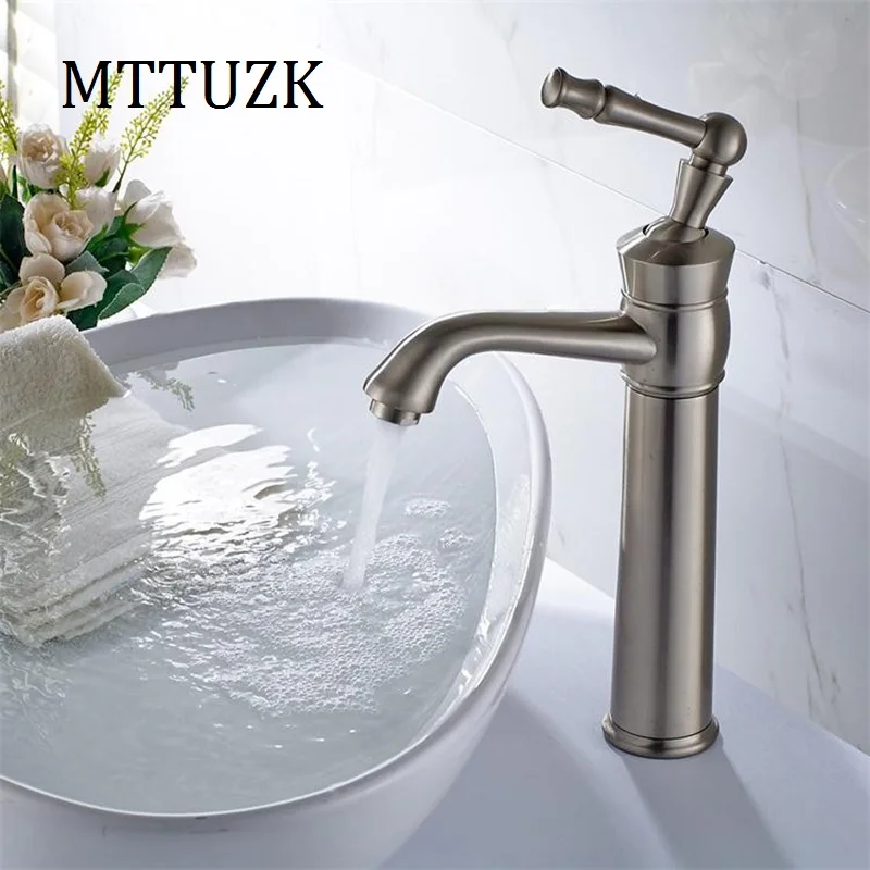 MTTUZK новый стиль никелевый матовый смеситель для ванной комнаты с одной ручкой
