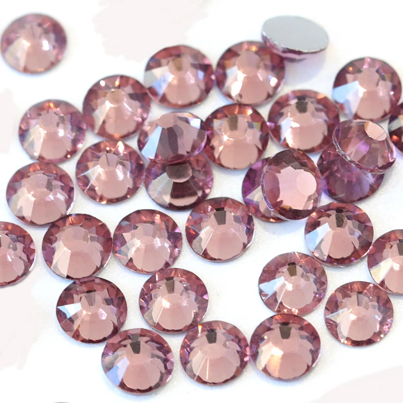 Стразы для ногтей SS3-SS34 Lt. amethyst с плоской задней поверхностью прозрачные