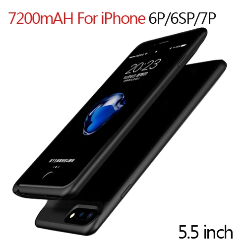 Black Чехол для зарядного устройства для iPhone 6 6s Plus 5000/7000 мАч, чехол для внешнего аккумулятора для iPhone 7 7 plus - Цвет: Black