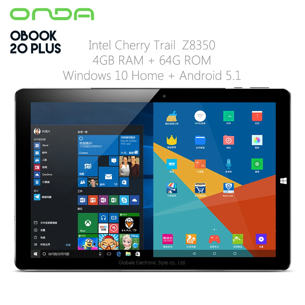 Оригинал Onda obook 20 плюс планшет 10 1 дюйма Двойная операционная система Windows и Android 5
