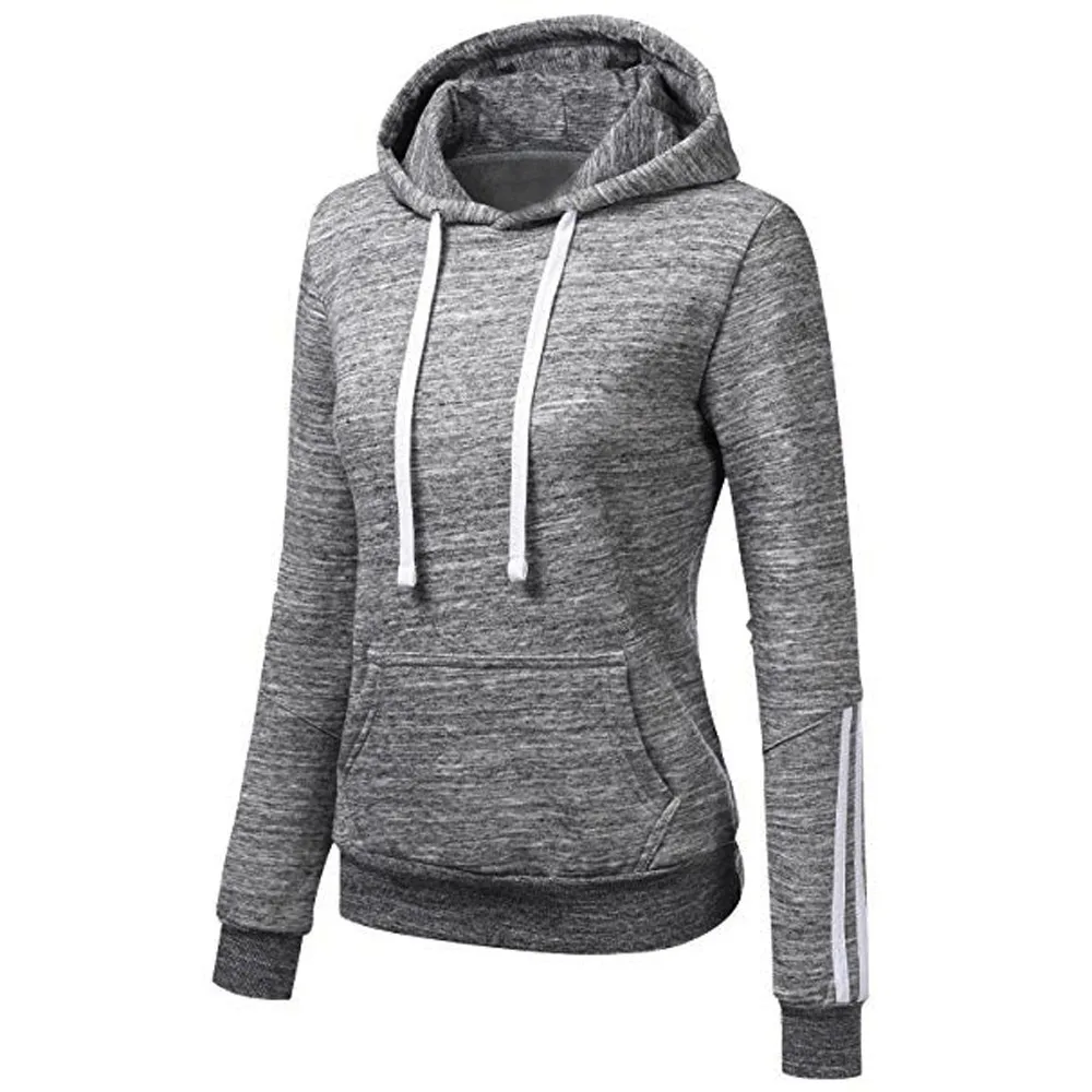 

NewSweatshirts Winter Women Hoodies Warm Women's Stripe Long Sleeve Hooded Pocket Pullover Tops Sweatshirt