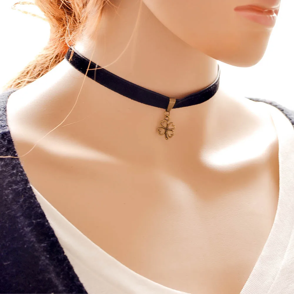 Shunyun Gothic Black Lace Choker Ожерелье Регулируемый Воротник Сексуальная Пункт Ключицы