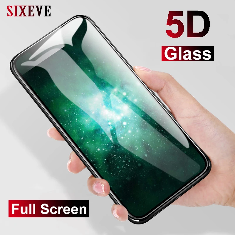 SIXEVE Новинка 5D закаленное стекло для iPhone X 10 XS MAX XR Защитная пленка экрана 6 s 7 8 Plus