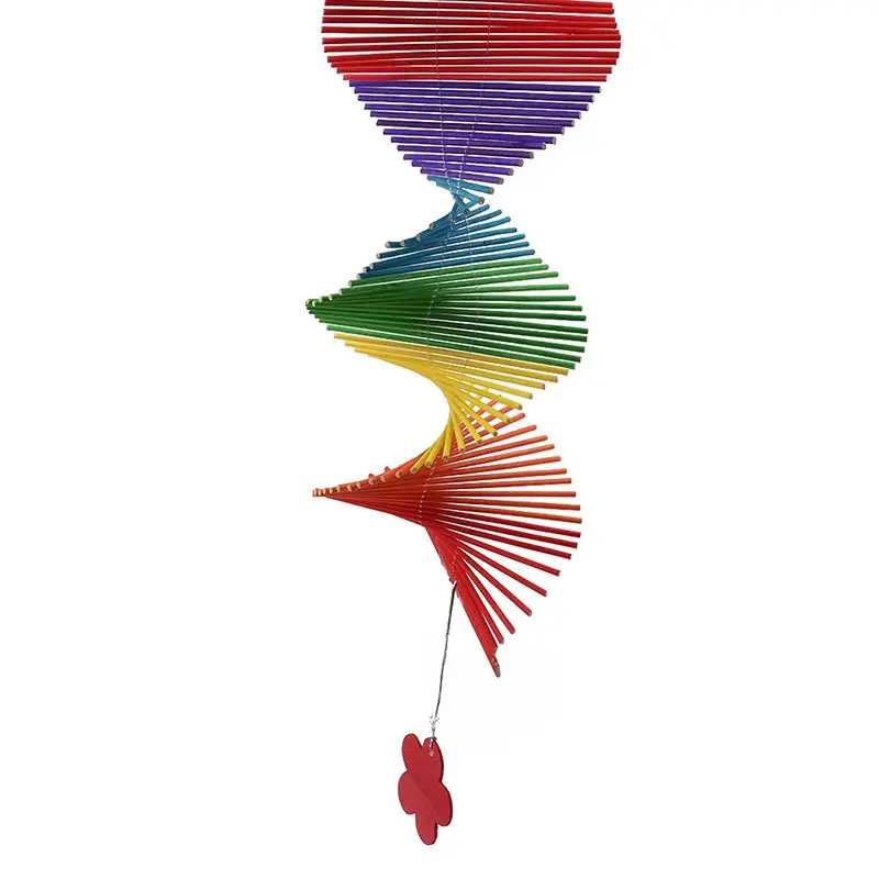 Новые Красочные Главная Wisted Радуга Wind Chime кулон открытый украшение садового