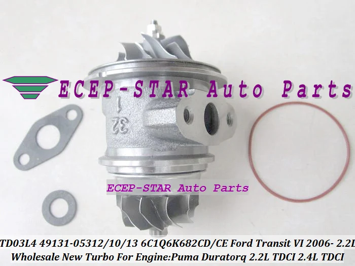 Бесплатная доставка турбо CHRA картридж TD03L4 49131 05312 6C1Q6K682CD 6C1Q6K682CE для Ford Tourneo Transit VI 2006