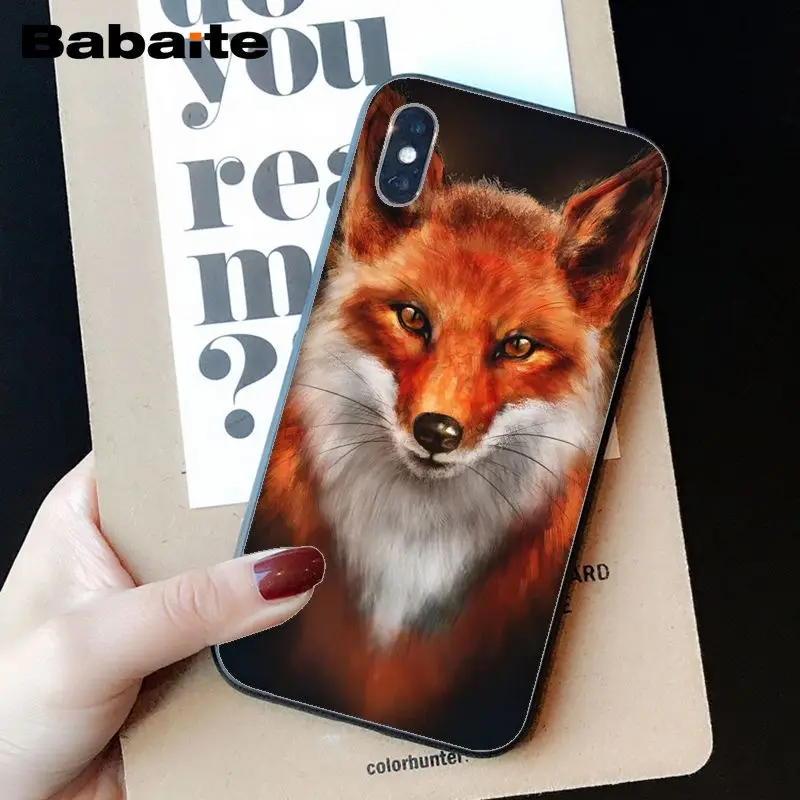 Мягкий силиконовый черный чехол для телефона Babaite с изображением милых животных лисы кошки для iPhone 8 7 6 6S Plus 5 5S SE XR X XS MAX Coque Shell - Цвет: A15