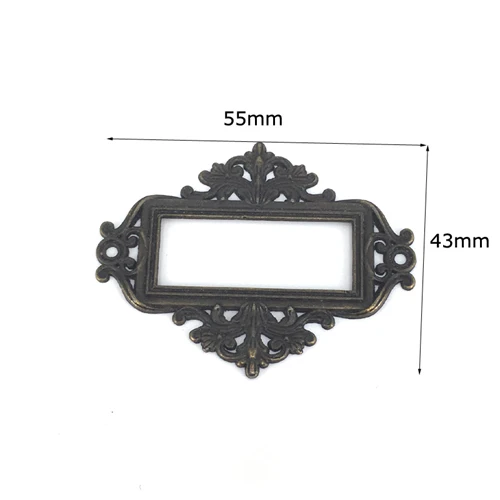 Greenish Bronze 10 шт. 55 мм* 43 мм этикетка Pull Frame файл имя держатель для карт с крепежными винтами для мебели выдвижной ящик в шкафу Чехол Корзина - Цвет: Greenish Bronze