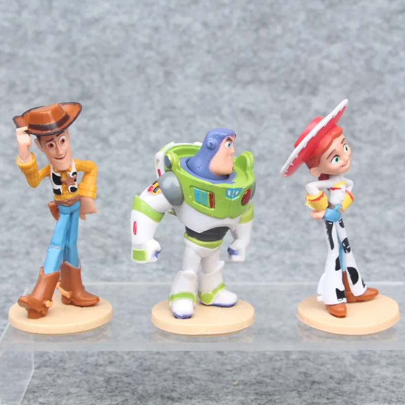 3 шт./компл. Disney Toy Story Базз Лайтер Вуди Джесси пластиковая фигурка игрушки кукла