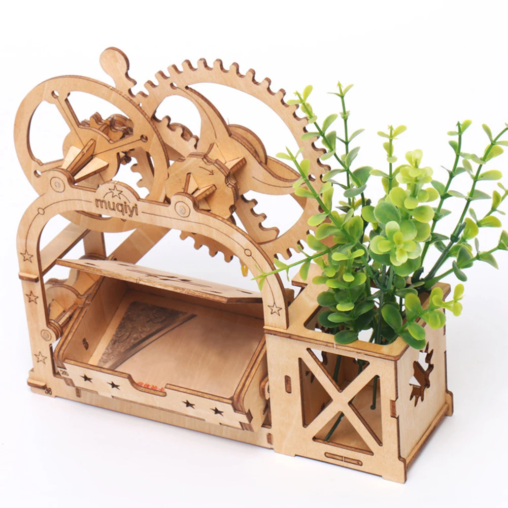 Шестерни практические полые деревянные DIY бизнес карты подарки для дома стенд