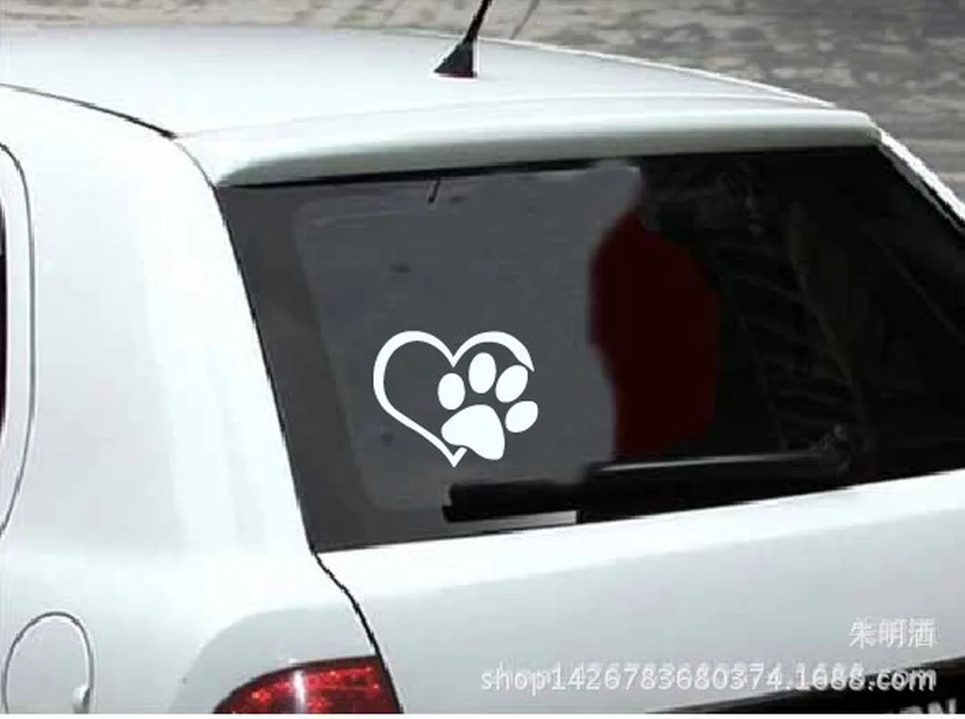 9 3*11 см Love The Dog Paw Print украшения для окон самоклеющиеся креативные наклейки на
