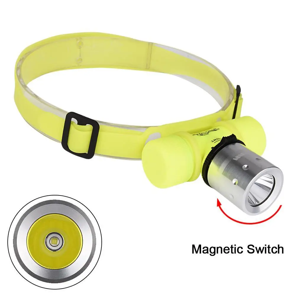 Светодиодный подводный налобный фонарь 500 лм 3 режима водонепроницаемый м