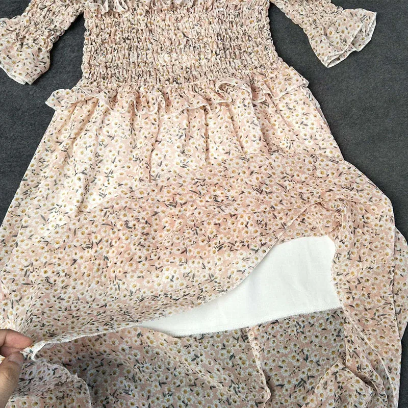 Summer 2021 Floral Maxi Long Dress Teen Girl Mother Daughter Clothes Big Girls Dresses Pink Green Beach Holiday Clothing | Детская