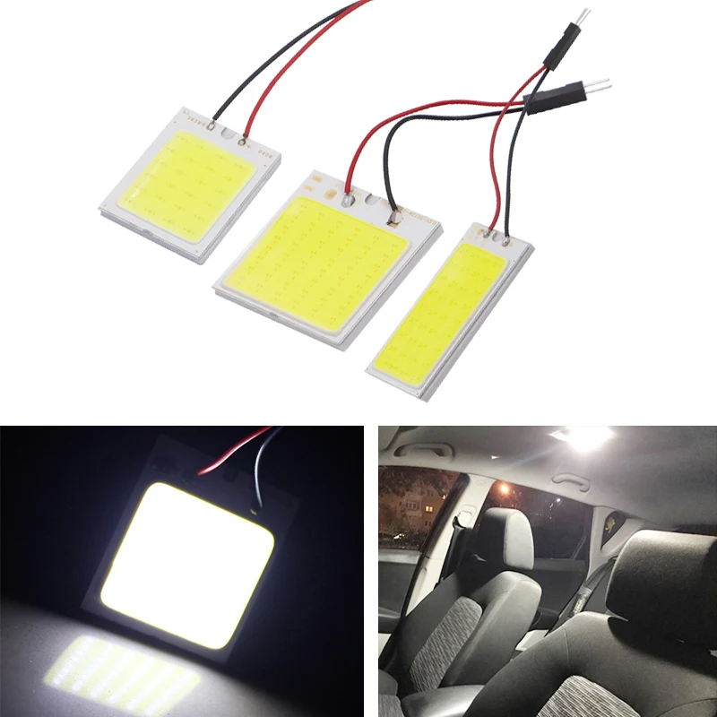 1 шт. Автомобильные светодиодные панели T10 Cob 24 36 48 SMD лампы для чтения салона