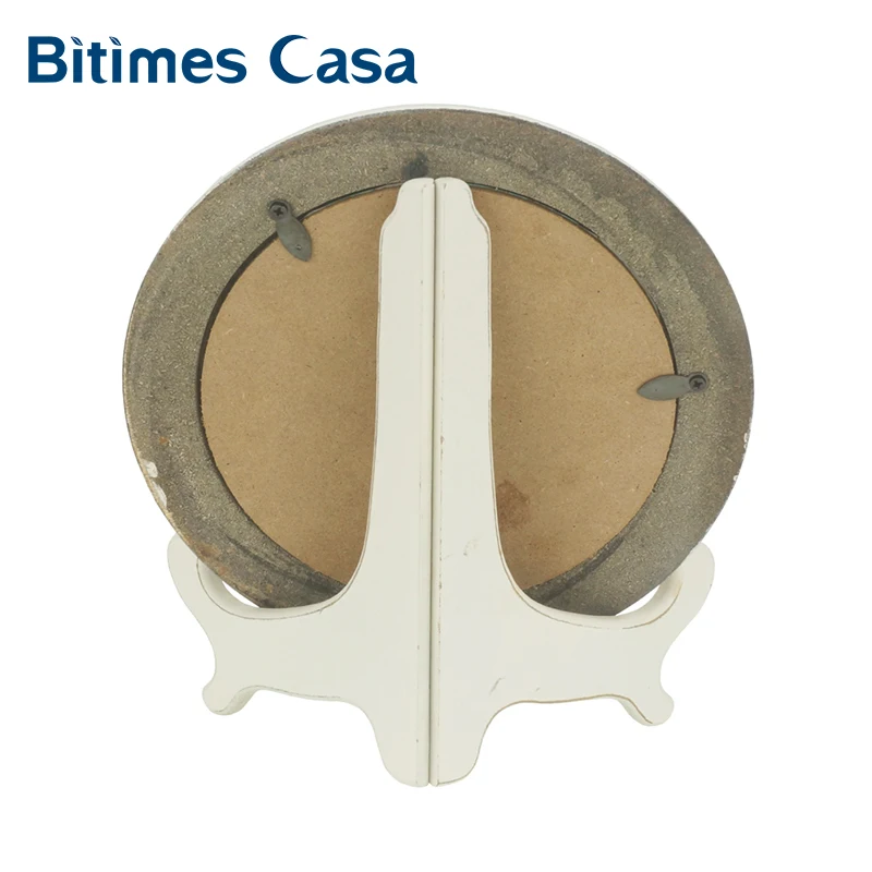 Bitimes настольная фоторамка классика винтаж ретро дерево MDF с держателем круглая