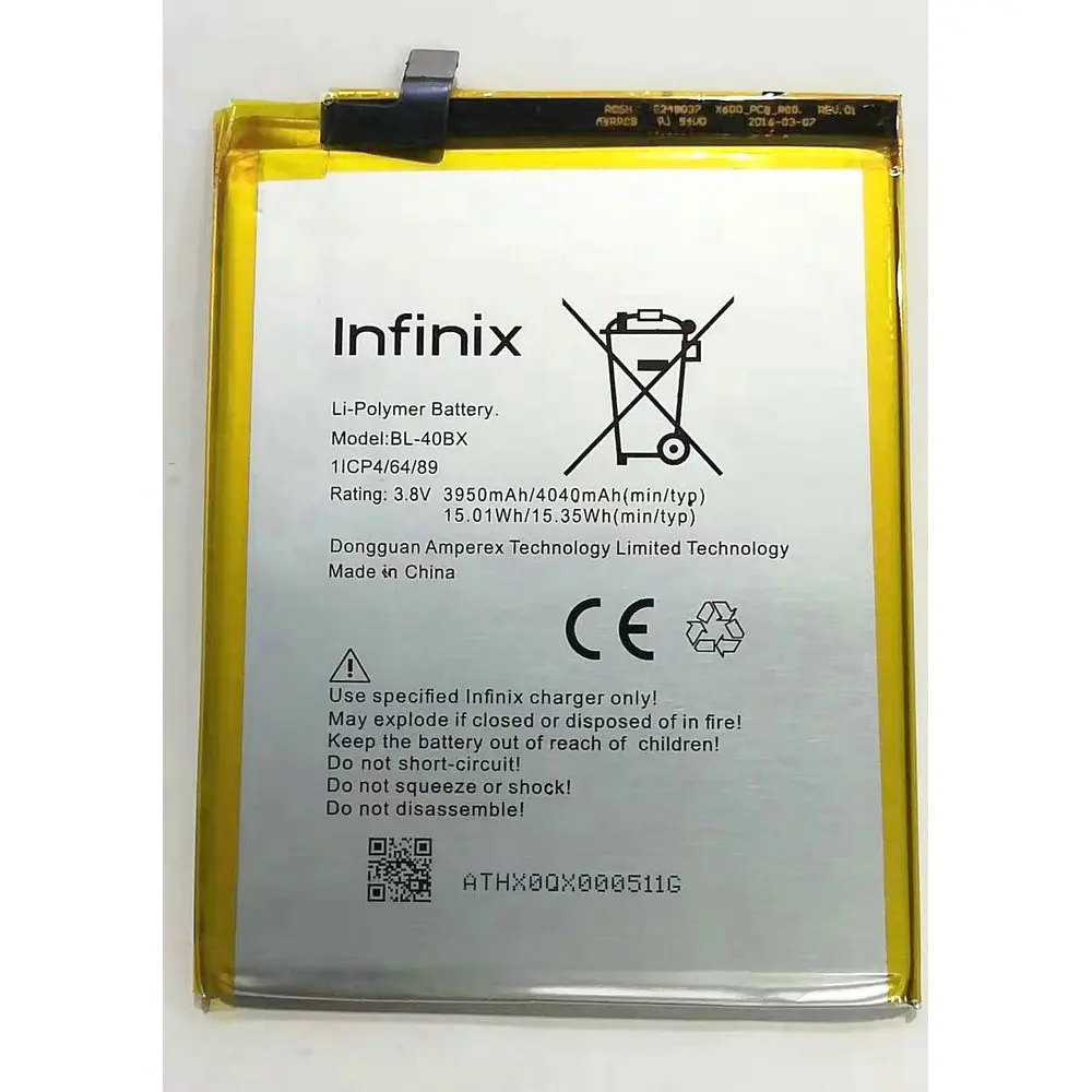 Ansheng Высокое качество 4000 мАч BL-40BX батарея для Infinix Note 2X600 мобильного телефона |
