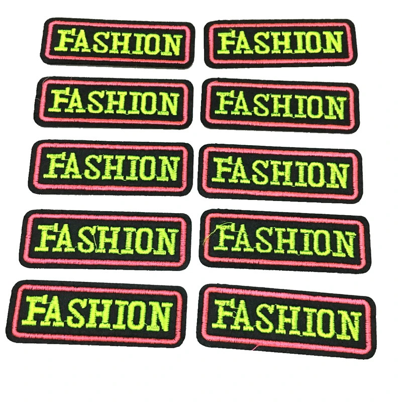10 шт. розовые и неоновые зеленые модные вышитые термоклейкие нашивки для одежды