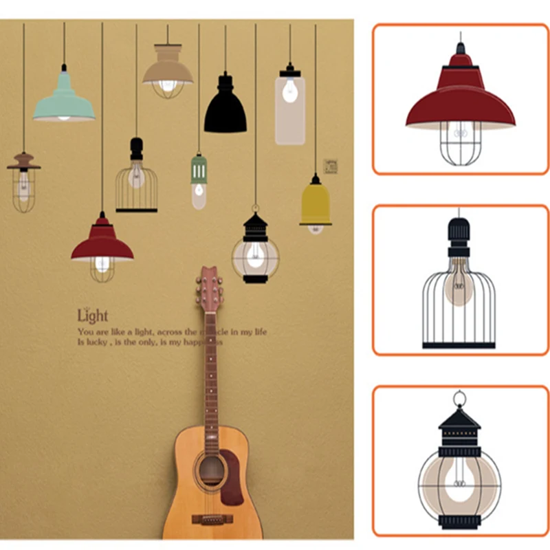 Светящаяся лампочка настенная наклейка декор для гостиной спальни Настенная