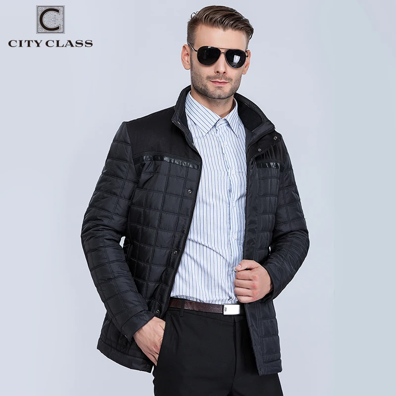 CITY CLASS New mens classic coats jackets casual slim fit sewing cotton-padding quilted stand collar warm autumn jacket 15800 | Мужская