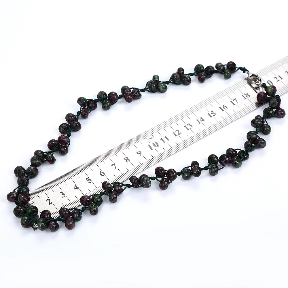 Yumten Epidote Тканое ожерелье из натурального камня Хрустальные Бусы модный бутик