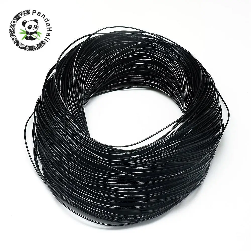 

Cowhide Cord, Black, 1mm; about 100yard/bundle