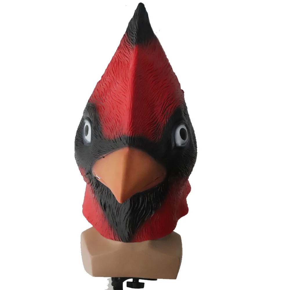 Coslive Рождественский мяч Cardinal маскарадные латексные маски Высокой Тульей птица