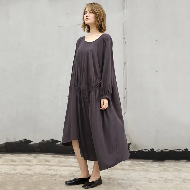 CHICEVER Лоскутные платья для Для женщин с длинными рукавами и круглым вырезом