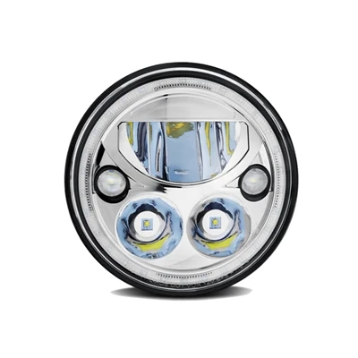 Для Jeep Wrangler светодиодные фары 7 дюймов круглые Hi-Lo-Beam DC 12 v 24 v фары для Lada 4x4 urban Niva suzuki samurai - Цвет: chrome