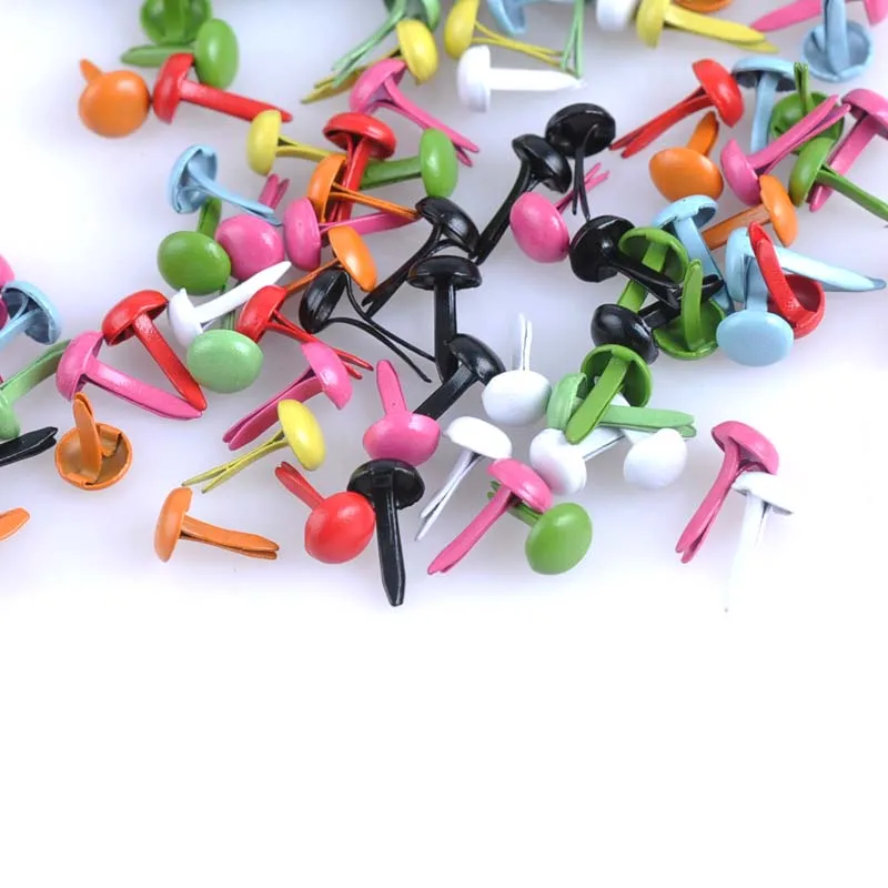 100 шт микс разноцветных круглых металлических шипов Brads украшение застежка Brads металлические шипы ремесла DIY и шипы cp1114